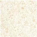 Caselio|Papier peint fleuri blanc et or artistique et charmant|Papier Peint