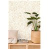 Caselio|Papier peint fleuri blanc et or artistique et charmant|Papier Peint