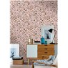 Caselio|Skandinavische Tapete mit rosa Blumengarten|Blumen