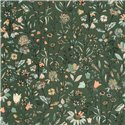 Caselio|Papier peint fleurs champêtres vertes style scandinave|Floral