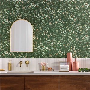Caselio|Papier peint floral vert à imprimé scandinave|Papier Peint 2