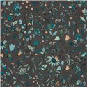 Caselio|Papier peint jardin de fleurs sauvages sur fond noir|Papier Peint