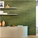Caselio|Stylized moss green lotus flower wallpaper|Wallpaper