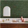 Caselio|Papier peint fleurs de lotus sur fond vert anglais|Floral