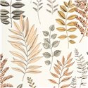 Caselio|Botanische Tapete mit Herbarium-Blättern auf cremeweißem Hintergrund|Tapeten