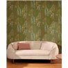 Caselio|Khaki floral wallpaper with herbarium leaves|Wallpaper