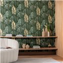 Caselio|Papier peint feuilles vertes, style botanique scandinave|Floral