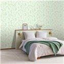 Caselio|Narrow green bedroom striped wallpaper|Stripes