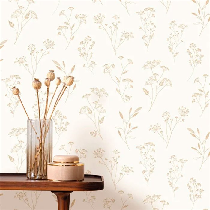Caselio|Papier peint avec petites fleurs sauvages aux tons doux|Papier Peint