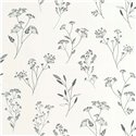 Caselio|Harmonious floral wallpaper in black|Floral