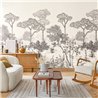 Caselio|Wall mural forest engraving style black white|Wallmurals