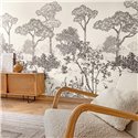 Caselio|Wall mural forest engraving style black white|Wallmurals