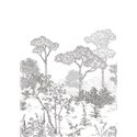 Caselio|Papier peint panoramique forêt style gravure noir blanc|Panoramiques