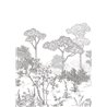 Caselio|Papier peint panoramique forêt style gravure noir blanc|Panoramiques