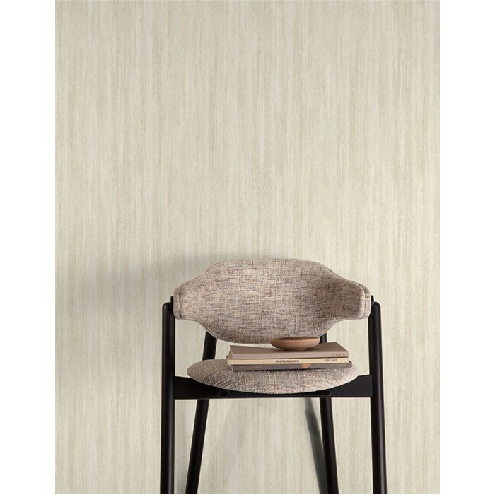 Grandeco|Papier peint effet tissu blanc crème|Papier Peint