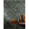 Grandeco|Green marble with golden veins wallpaper|Marble Imitation