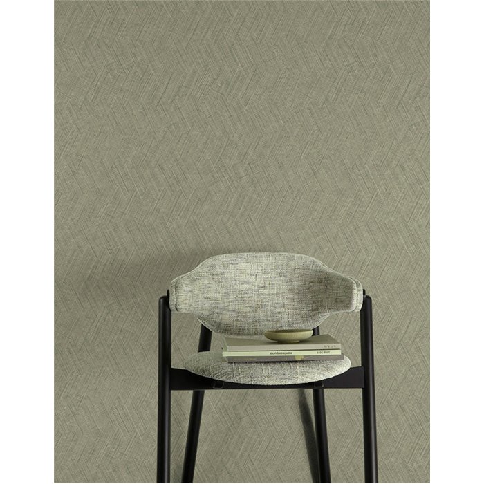 Grandeco|Papel pintado entramado verde musgo|Papel Pintado