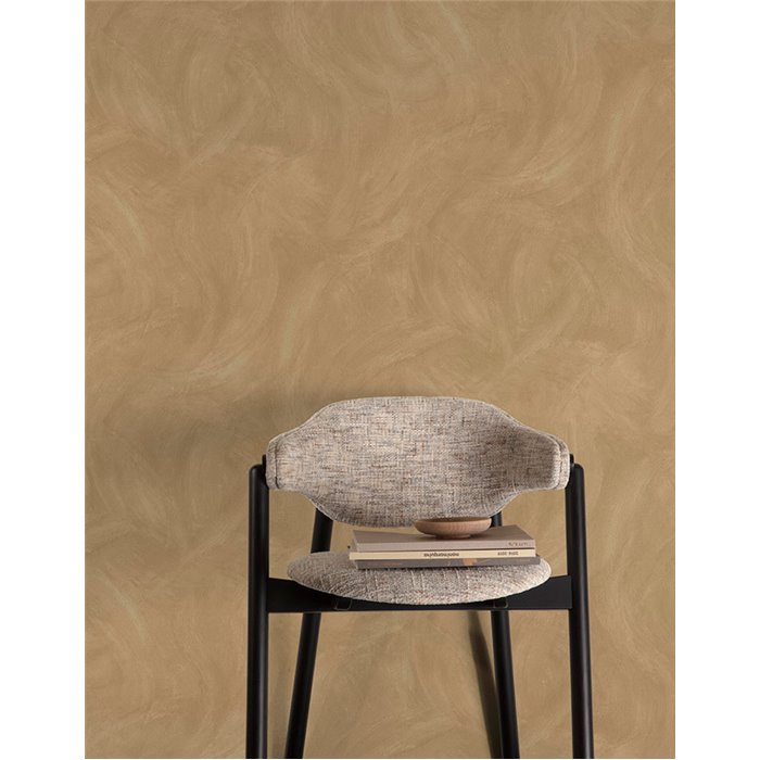 Grandeco|Papier peint stuc marron cuivré|Imitation Stuc