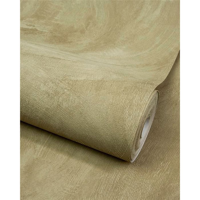Grandeco|Green ochre tone stucco-effect wallpaper|Stucco Imitation