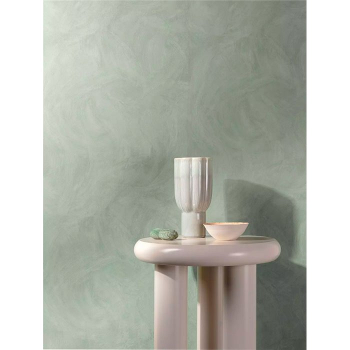Grandeco|Light green stucco-effect wallpaper|Stucco Imitation