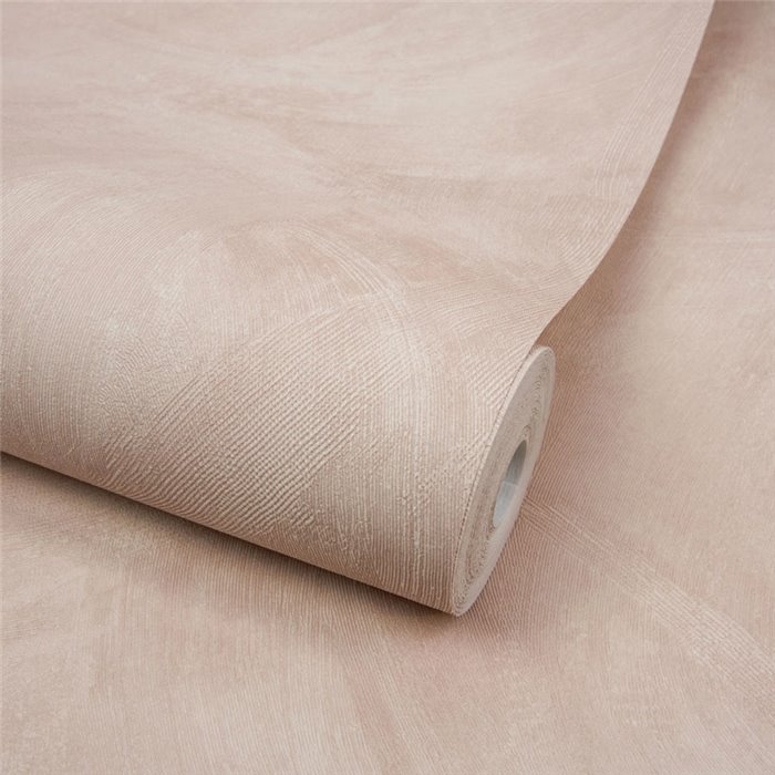 Grandeco|Powdered pink stucco wallpaper|Stucco Imitation