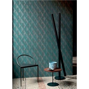 Elitis|Moderne Tapete mit schwarzen und goldenen Rauten im Art-Déco-Stil|Hochwertige 2