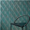 Elitis|Modern Art Deco wallpaper in turquoise green and silver|High-End