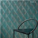 Elitis|Moderne Tapete mit schwarzen und goldenen Rauten im Art-Déco-Stil|Hochwertige