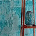 Elitis|Papier peint raphia bleu pétrole effet enduit|Imitation Raphia