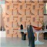 Elitis|Papier peint patchwork de raphia cousu style rustique|Papier Peint