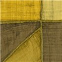 Elitis|Raffia-Tapete in Gelbtönen mit geometrischem Patchwork-Muster|Hochwertige