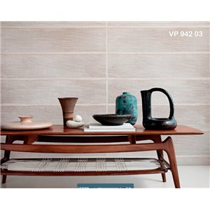 Casamance|Papier peint fibre naturelle rayée beige|Haut Gamme 2