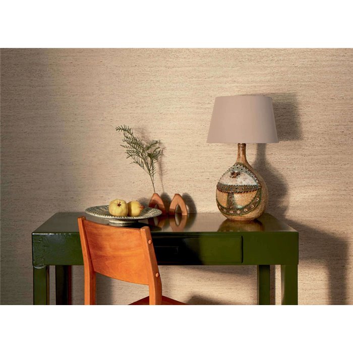 Elitis|Beige travertine wallpaper with marble vein effect|Bathroom