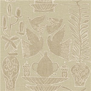 Elitis|Papier peint raphia vert émeraude teint, haut de gamme|Papier Peint