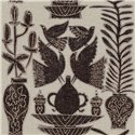 Elitis|Linen-effect wallpaper with embroidered leaves, flowers and ceramics|High-End