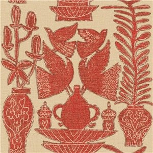 Elitis|Papier peint effet textile brodé de fleurs et d’oiseaux|Haut Gamme