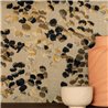 Elitis|Papier peint haut de gamme à fleurs marron et jaune sur fond beige|Floral