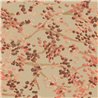 Elitis|Floral wallpaper in pink and brown with beige background|High-End