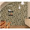 Elitis|Floral wallpaper in beige and browns on light background|Floral