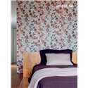 Elitis|Floral wallpaper in pinks and beige on light background|Floral