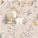 Cristiana Masi|Beige forest animals children's wallpaper|Children's