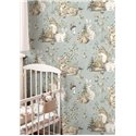 Cristiana Masi|Wallpaper children's forest animals teal|Children's