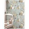 Cristiana Masi|Wallpaper children's forest animals teal|Children's