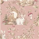 Cristiana Masi|Papel pintado infantil animales del bosque rosa antiguo|Infantil
