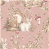 Cristiana Masi|Papel pintado infantil animales del bosque rosa antiguo|Infantil