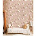 Cristiana Masi|Papier Peint enfants animaux de la forêt rose ancien|Enfants