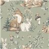 Cristiana Masi|Wallpaper children's forest animals olive green|Children's
