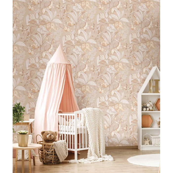 Cristiana Masi|Papier Peint enfant jungle tropicale taupe chaud|Enfants