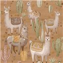 Cristiana Masi|Child wallpaper llamas cactus Earth Brown|Children's