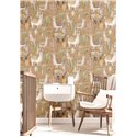Cristiana Masi|Child wallpaper llamas cactus Earth Brown|Children's